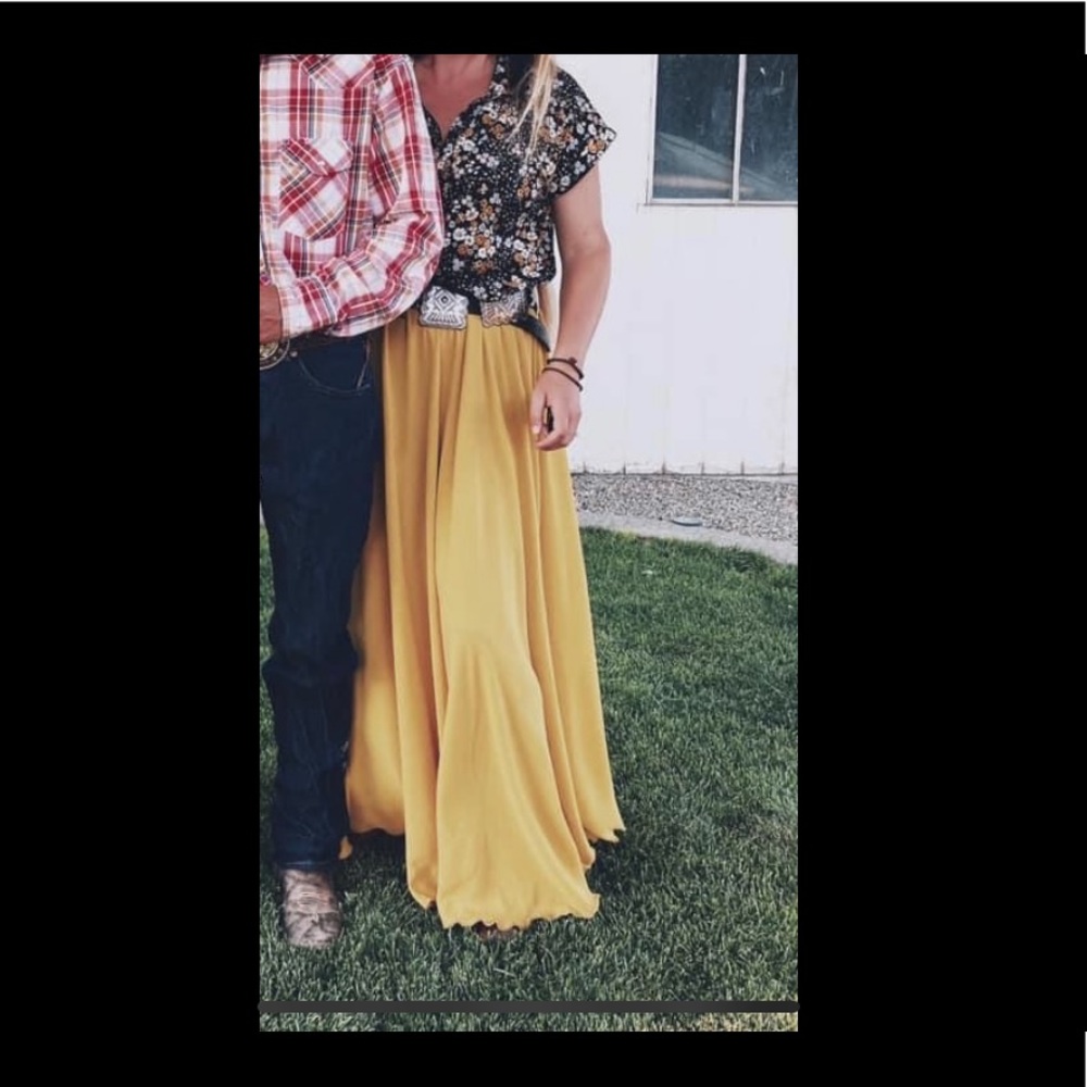 Stunning mustard chiffon maxi